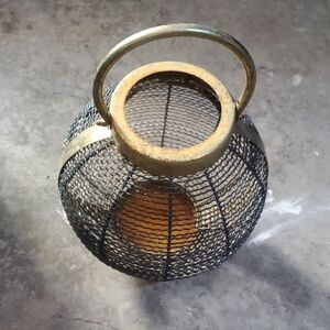 Source Unknown Black and Gold Mesh Lantern